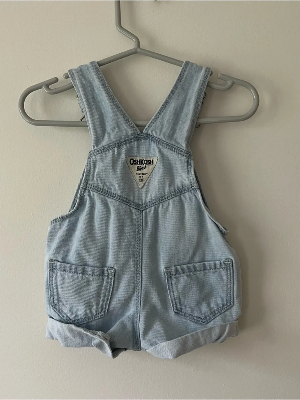 Girls Osh Kosh Overalls 3m Light Wash Shorts